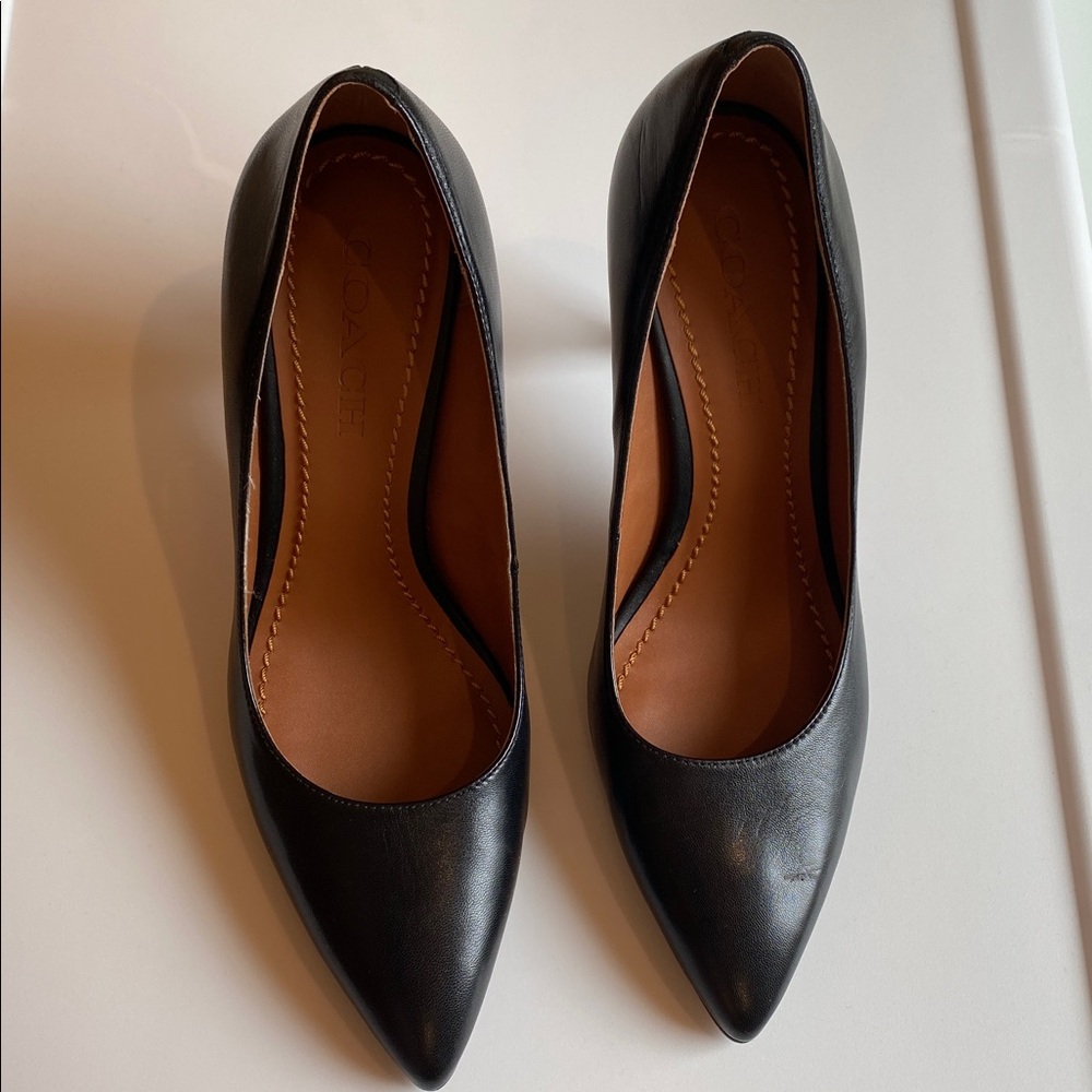 Coach Black Leather Pumps